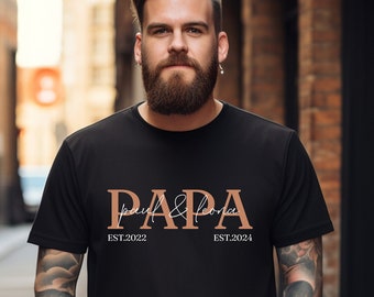Personalized Papa T-Shirt, Children's Names, Father's Day Gift