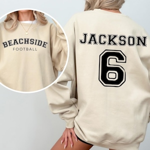 Custom Football Team Name and Number Hoodie, Gift For Football Team Lover,Football Mama Hoodie,Game Day Women Hoodie, Football Mom Hoodie