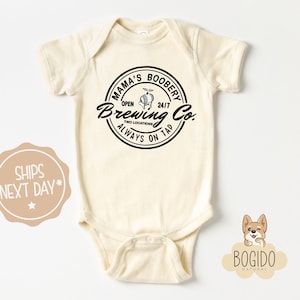 Always On Tap Onesie®, Funny Mama's Boobery Baby Bodysuit, Breastfeeding Baby Gift Natural Onesie®, Breastfeeding Baby Shirt