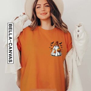 Ghost Coffee T-shirt, Little Ghost Coffee Shirt, Cute Spooky Coffee Shirt, Spooky Season, Fall Coffee Lover Shirt, Women&#39;s Ghost Shirt