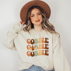Thanksgiving Gobble Sweatshirt, Turkey Sweatshirt, Family Sweatshirt, Thanksgiving Shirt, Fall Sweatshirt, Women Thanksgiving Sweater