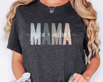 Custom Mama Shirt with Kids Names