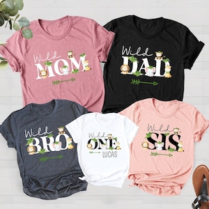 Family Safari Matching Shirts, Birthday Zoo Shirts, Two Wild, Wild One, Wild One Birthday, Mom and Dad Wild Shirt, Wild Safari Shirts
