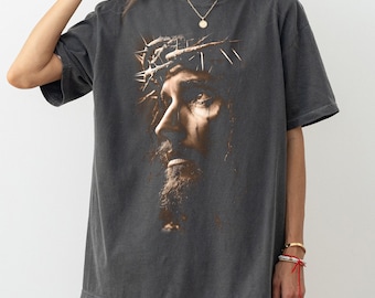 Jesus Vintage 90s Graphic Shirt, Jesus Shirt, Easter Shirt, He Has Rizzen,Unisex Shirt, Christian Easter Shirt, Retro Halftone Graphic Shirt