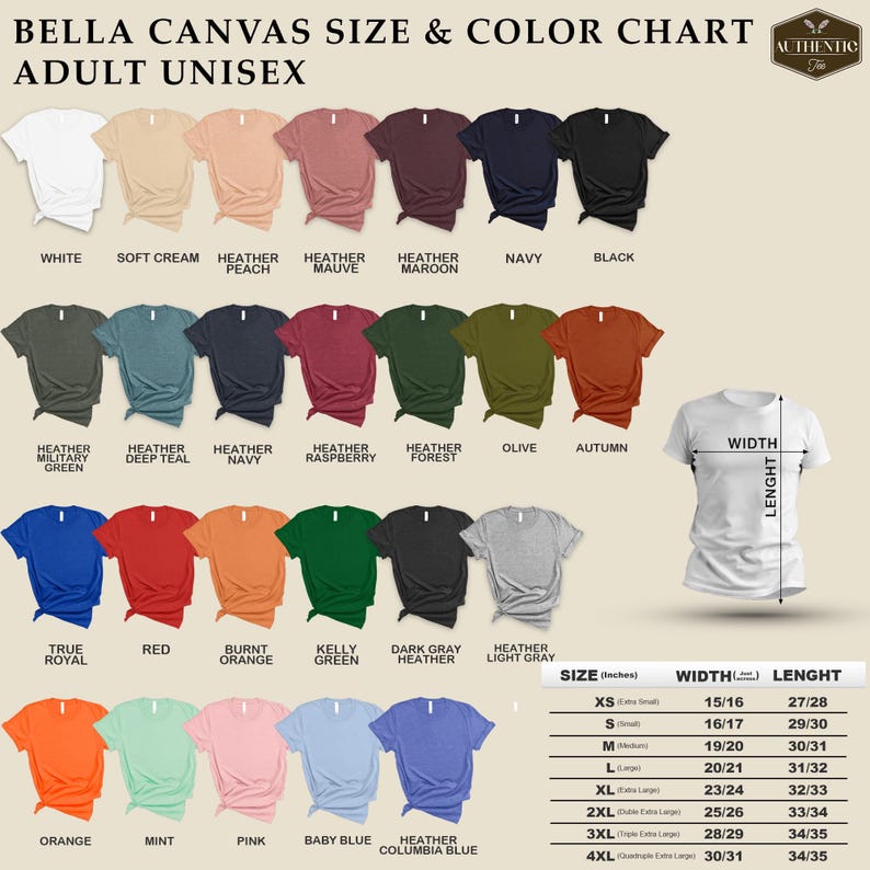 a women's t - shirt size chart with different colors
