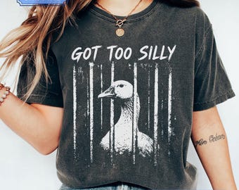 Camiseta divertida con meme de "Ganso Tonto", demasiado tonta, talla grande, para mujer y hombre, colores cómodos.