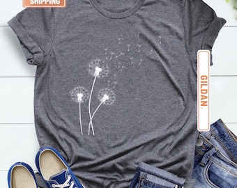 Windflower Tee: Dandelion Floral Inspirational Women’s Shirt, Blossoms Shirt