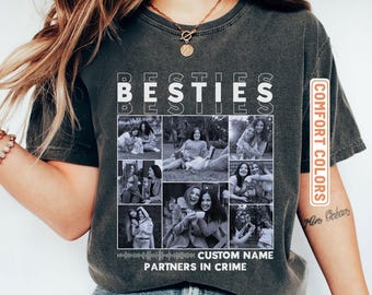 Camiseta personalizada con foto de mejores amigas, camiseta vintage de los 90, regalo personalizado para mejores amigas, regalo de cumpleaños para tu mejor amiga, camiseta para despedida de soltera.