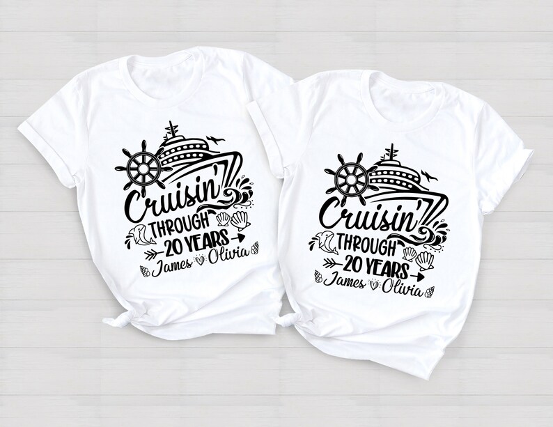Personalized 20th Anniversary Cruise Shirt, Couples Matching Tee bild 4