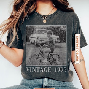 Personalised 30th Birthday Shirt, Custom Photo Comfort Colors Birthday Shirts, Vintage 1996 Shirt