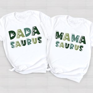 MamaSaurus/DadaSaurus Tees, Matching Family Dinosaur Birthday shirts, Kids Dino Tee, Mom/Dad Dino Tees, Mommy and Me Family Tees 1