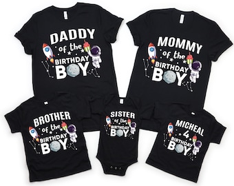 Camiseta de cumpleaños de astronauta: Conjunto a juego para la familia espacial
