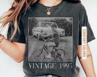 Personalised 31th Birthday Shirt, Custom Photo Comfort Colors Birthday Shirts, Vintage 1995 Shirt