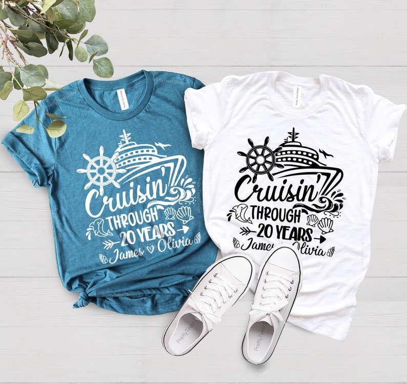 Personalized 20th Anniversary Cruise Shirt, Couples Matching Tee bild 3