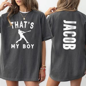 Custom That&#39;s My Boy Baseball Mom Shirt, Personalized Gift for Mom Dad, Cute Baseball Mom Sweatshirt, Baseball Mom Shirt