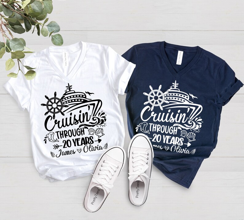 Personalized 20th Anniversary Cruise Shirt, Couples Matching Tee bild 2