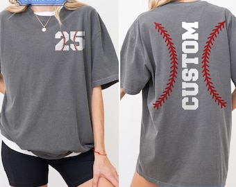 Custom Baseball Number and Name Tshirt,Comfort Colors Baseball Custom Shirt,Baseball Mom Tee,Personalized Baseball,Custom Baseball
