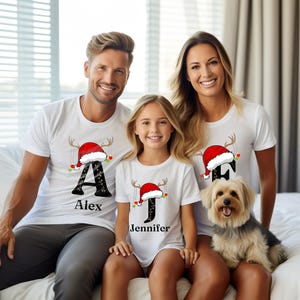 Family Christmas Name Shirt, Monogrammed Family Christmas Shirt, Custom Christmas Shirt With Name, Personalized Christmas Family T-Shirt