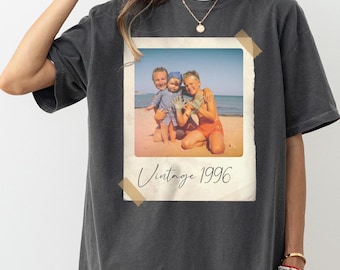 Custom Photo Vintage Birthday Shirt, Personalized Picture Gift