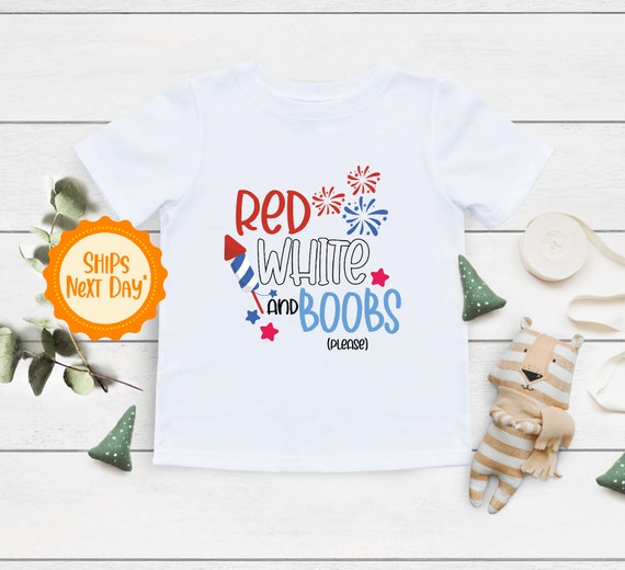 Breastfeeding Onesie® Red White & Boobs Onesie® 4th of July - Etsy