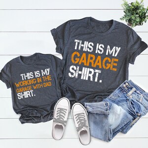 C'est mon travail dans le garage avec chemise papa, chemises papa et moi, chemises garage, chemises père et fils, cadeau papa et fils, cadeau pour mari image 3