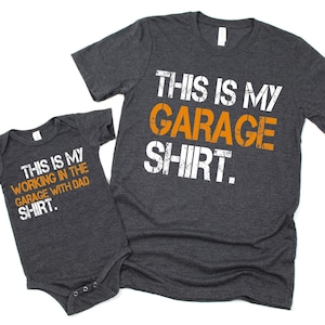 C'est mon travail dans le garage avec chemise papa, chemises papa et moi, chemises garage, chemises père et fils, cadeau papa et fils, cadeau pour mari image 1