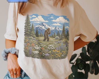 Camiseta vintage de Sasquatch, camiseta divertida de críptido, talla grande, para mujer y hombre, camiseta Comfort Colors