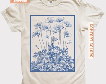 Vintage Wildflowers Graphic Shirt, Comfort Colors, 90s Retro Flowers Tee, Pressed Flowers, Gift For Her, Flower Girl, Screenprint Art Tshirt