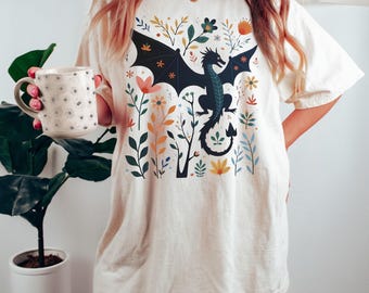 Fantasy Dragon Bookish Shirt: Wildflower Comfort Colors Tee