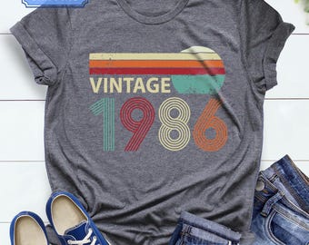 40th Birthday Shirt: Vintage 1986 Retro Graphic Birthday Tee