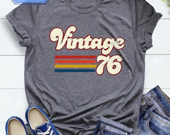 1976 Vintage Birthday Gift Tee, Retro Style, 50th Birthday for Women, Vintage 1976 T-Shirt, 50th Birthday, 50th Birthday Gift, Father Gift