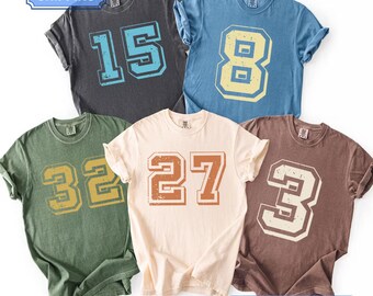 Camiseta de fútbol personalizada con número y colores cómodos, camiseta con número personalizado, camiseta deportiva personalizada con número, camiseta deportiva con número