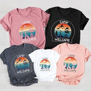 Chemise de camp personnalisée, Chemise de camping pour voyage en famille, Chemise de campeur avec nom personnalisé, Chemise de camping pour équipage, Chemise assortie au camp, Chemise de camp personnalisée