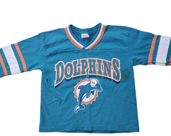 Vintage GTS Miami Dolphins Kids Jersey T-Shirt Boys 5 Teal NFL Made in USA 90s