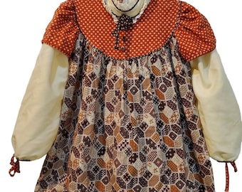 Peaches W/Cream Vintage 70s Girls Dress Size 3T Pioneer