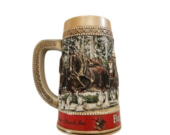 Budweiser Stein C-serie uit 1987 Clydesdale Grant's Farm Limited Edition Stein