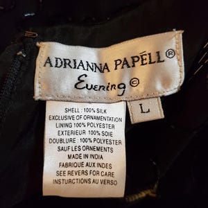 Adrianna Papell Vintage Silk 2000 Champagne Sequin Top & Velvet Pants Talla L Y2K imagen 15