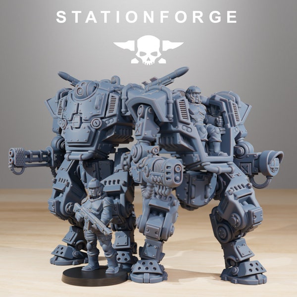 NationalGuard - Warmech | Station Forge | Sci-fi | Wargame Proxy Miniatures | Tabletop RPG Mini