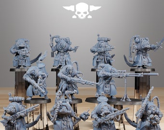 Raticus Grunts - Set of 11 | Station Forge | Sci-fi | Wargame Proxy Miniatures | Tabletop RPG Mini