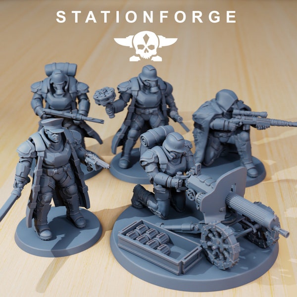 GrimGuard - Delta Squad - Set of 5 | Station Forge | Sci-fi | Wargame Proxy Miniatures | Tabletop RPG Mini