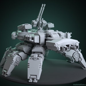 Storm Guard - Mecha Walker | 140mm Base | Sci-fi | Miniatures | Tabletop RPG Mini