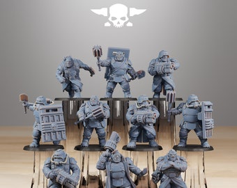 GrimGuard Mutants - Set of 10 | Station Forge | Sci-fi | Wargame Proxy Miniatures | Tabletop RPG Mini