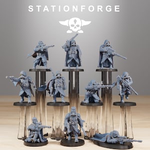 GrimGuard Marksmen - Set of 10 | Station Forge | Sci-fi | Wargame Proxy Miniatures | Tabletop RPG Mini