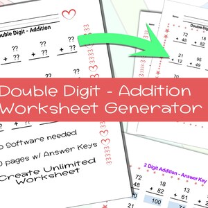 Double Digit Subtraction Worksheet Generator Printable Math ...