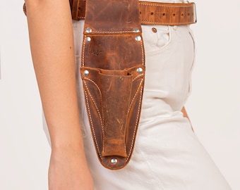 Leather Hori Hori Sheath Belt, Garden Tool Holder for Hori Hori Knife, Personalized Gift.
