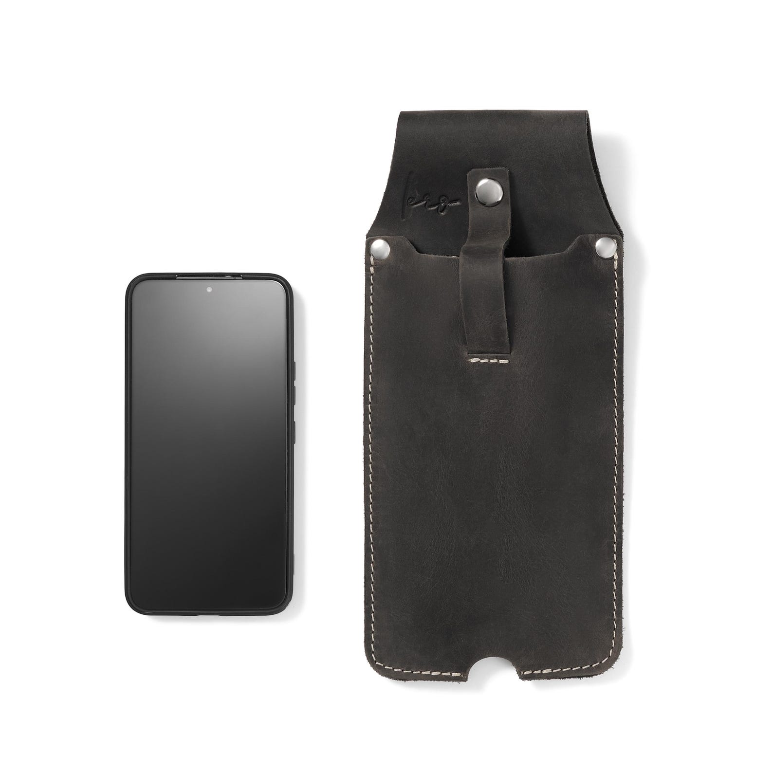 Personalized Leather Phone Holster, Full Grain Leather Phone Case With ...