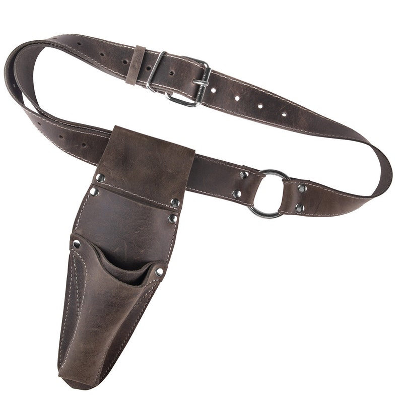 Hori Hori Leather Sheath belt with Pruner and Scissor Pockets. Personalized florist Tool Belt Leather, Gardening Belt. image 9