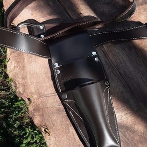 Hori Hori Leather Sheath Belt with Pruner Pocket (Personalized)