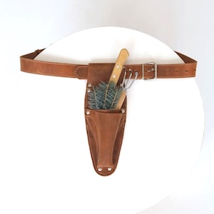 Personalized Hori Hori Leather Sheath Belt with Pruner Pocket