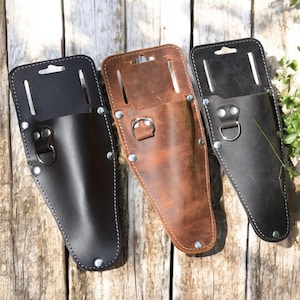 Utility Tools Pruner Sheath Leather Holster - Tool Pouch for Pruning Shears or Construction
